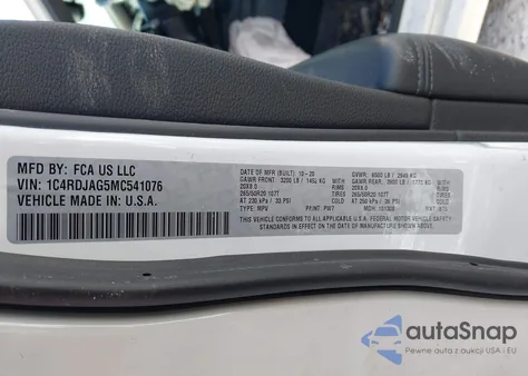 2021 Dodge Durango Sxt Plus Awd from USA, damaged, VIN 1C4RDJAG5MC541076